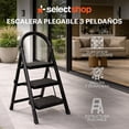 thumbnail image 3 of Escalera De Tijera Escalera Tubular Escalera Plegable Hecha de Acero Inoxidable Escalones Y Patas Antideslizantes Altura (3 Escalones Negro), 3 of 7