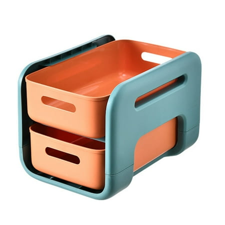 

Double-Layer Storage Rack Floor Kitchen and Bathroom Rack (Orange)