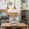 thumbnail image 4 of FSLiving Dimmable J-Type Track Light Pendants Restaurant Modern Gold Cone Shape Shade Glassblowing,Wood Rotary Switch Socket Juno Track Mounted for Kitchen Island Bar Counter, (Walnut Wood), 4 of 8