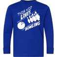 thumbnail image 3 of Inktastic This Kid Loves Bowling Long Sleeve Youth T-Shirt, 3 of 5