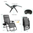 thumbnail image 3 of Gymax Folding Zero Gravity Lounge Chair Recliner w/ Cup Holder Tray Pillow Gray, 3 of 10