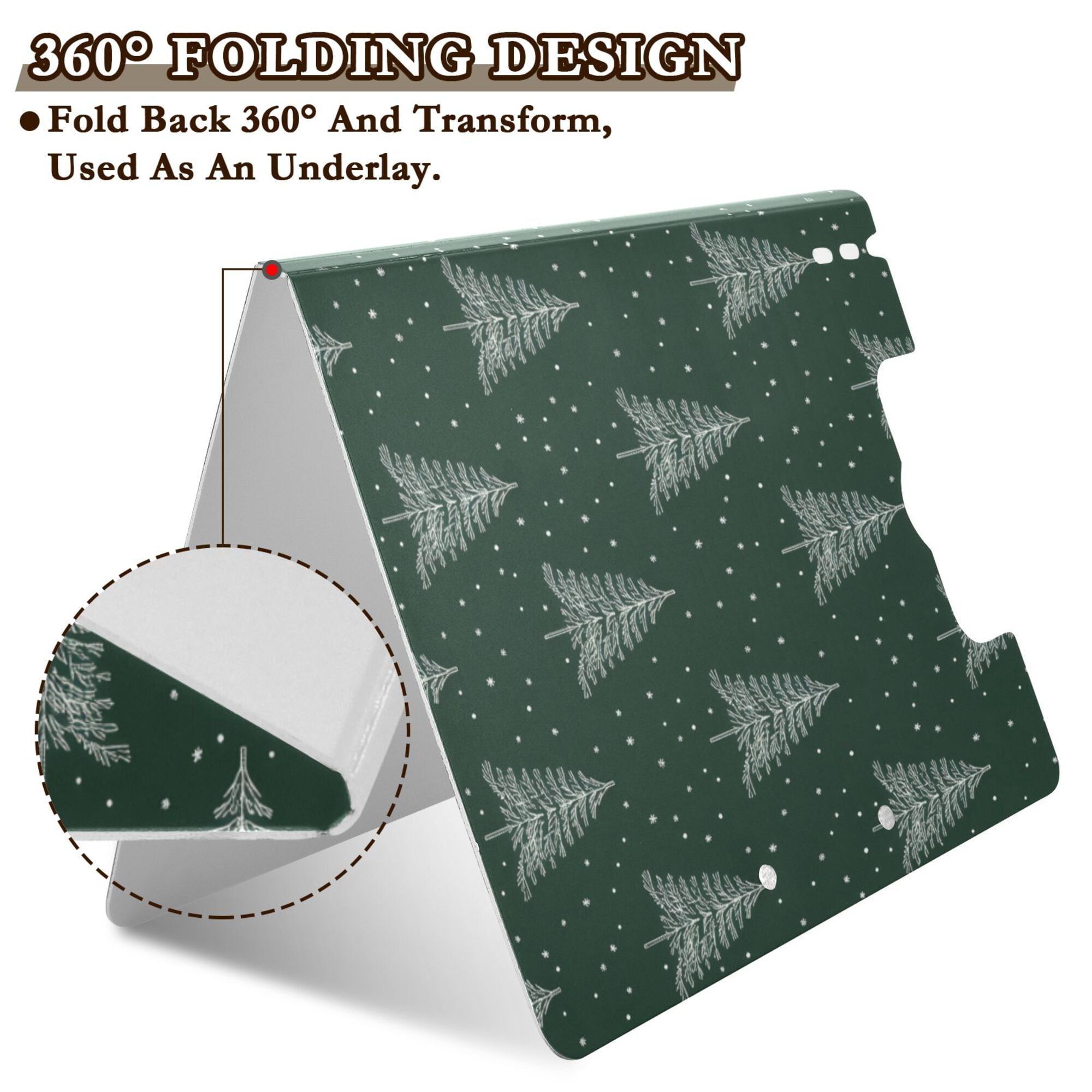 FORMRS A4 Clipboard Folder with Pen Holder Horizontal Foldable School Office Binder, New Year Tree Pattern