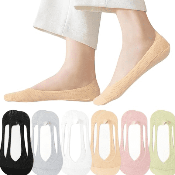 12 Pairs No Show Socks Women,Invisible Socks Non Slip Ice Silk Socks Low Cut Liner Seamless Ladies socks,Breathble Light Cotton Bottom Footies Liner Boat Socks for Sneakers Flat Loafer Shoes