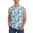 thumbnail image 2 of Goofa Black White Gray Rabbit Printed Men's Sleeveless T-Shirt - Athletic Gym Workout Tank Top for Men - Moisture-Wicking, UPF 30+ Quick-Dry Muscle Tee-Medium, 2 of 8