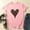 Pink, variant on Christmas Scrub Tops Women,New Fashion Short Sleeve Casual Love Leopard Printed Loose T-Shirt Christmas Blouses for Women Oktoberfest Shirt