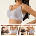 thumbnail image 3 of Qylux Women's Wireless Bra - Full Coverage Seamless Soft Support Bra,Comfortable T-Shirt Bra for Everyday Wear,Grey,L, 3 of 8