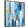 thumbnail image 2 of Designart "Bold Stripes In Contemporary Bluebell" Abstract Painting Floater Framed Wall Art Living Room, 2 of 5