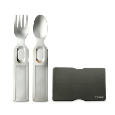 Gosun Flatware - Wallet Sized Travel Utensils - Silver, 2 Count