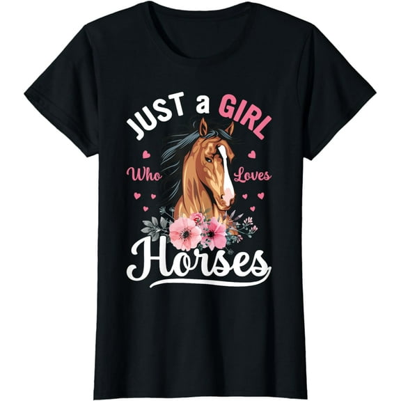 Just A Girl Who Loves Horses Vintage Horse Women T-Shirt