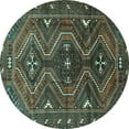 thumbnail image 1 of Ahgly Company Machine Washable Indoor Round Persian Turquoise Blue Traditional Area Rugs, 7' Round, 1 of 4