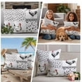 thumbnail image 5 of Chicken Outdoor Waterproof Pillow Covers, Farmhouse Country Animal Retro Pastoral Black Decorative Square Throw Pillowcase Sofa Cushion Sham for Patio/Couch/Chair, 26"x26" 2 Pack, 5 of 8