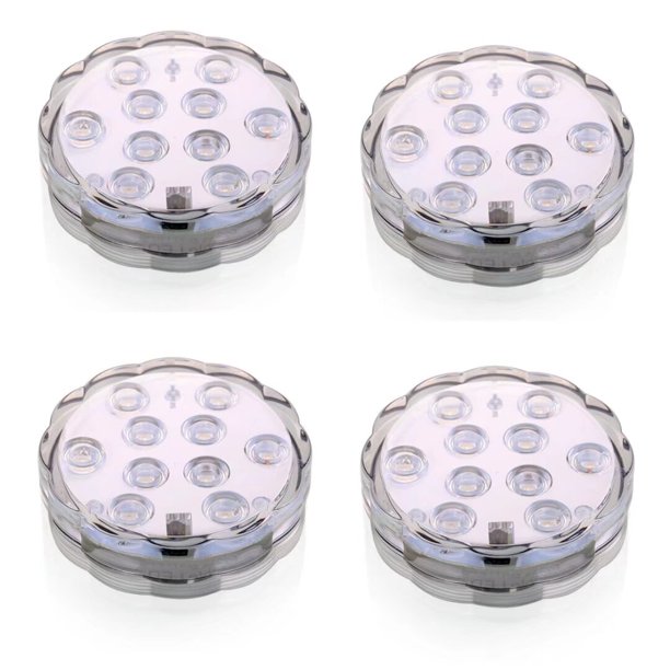 4 luces de acuario con control remoto, luces LED de buceo para pecera