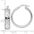 thumbnail image 4 of Auriga Fine Jewelry 925 Sterling Silver Rhod-plated Polished Diamond-cut Hoop Earrings for Women, 4 of 6