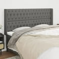 thumbnail image 3 of vidaXL Headboard with Ears Dark Gray 64.2"x6.3"x46.5"/50.4" Fabric, 3 of 34