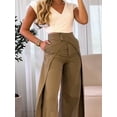 thumbnail image 2 of ZOELNIC Women's High Waist Wide Leg Pants Loose Fit Crossover Front Trousers with Elastic Back for Work & Casual Wear, L, 2 of 4