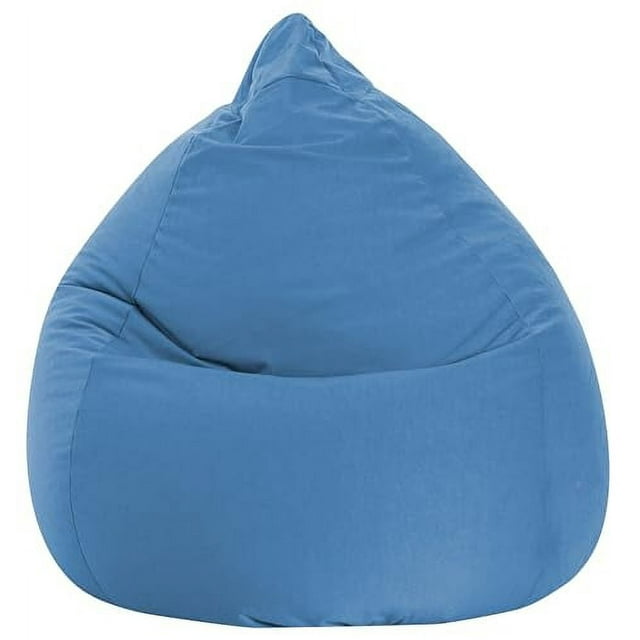 Gouchee Home Easy Collection Contemporary Polyester Microfiber Upholstered Bean Bag Chair Blue