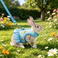thumbnail image 5 of Tuvgenk Small Pet Harness and Leash Set Vest Style Breathable Mesh Rabbit Chest Strap for Guinea Pig Outdoor Walk S Blue, 5 of 7