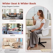 Homy Casa Criss Cross Office Chair, Vanity Makeup Desk Chair for Bedroom, Office, Apartment, Beige