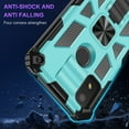 thumbnail image 5 of For Cricket Icon 4 Case Kickstand Phone Cover Full Protection Armor Shockproof Rugged Case with Free 9H Tempered Glass Screen Protector - Teal, 5 of 5