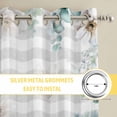 thumbnail image 6 of Easter Bunny Kitchen Curtains Window Panels, Eucalyptus Leaves Rabbit Flowers Grey Plaid Insulated Window Treatment Curtain, Grommet Curtains for Bedroom/Living Room/Bathroom, 2 Piece 42"Wx63"L, 6 of 8