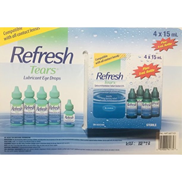 Refresh Tears Lubricant eye drops 4x15 ml, 1x5 ml