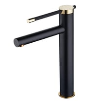 Single Handle Bathroom Vessel Sink Faucet Double Finish Black Painting Gold Chrome 1 Hole Deck Mount Lavatory Basin Mixer Tall Tap Modern