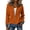 Orange, variant on JUUNthy Womens Ribbed Knit Jacket, Long Sleeve Zip-Up Spliced Denim Collar & Cuff Casual Fashion Outerwear Khaki M