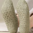 thumbnail image 7 of Mens Plush Lined Low Cut Home Socks Anti Slip Warm Bedroom Socks Solid Color Casual Indoor Socks Green One Size, 7 of 7