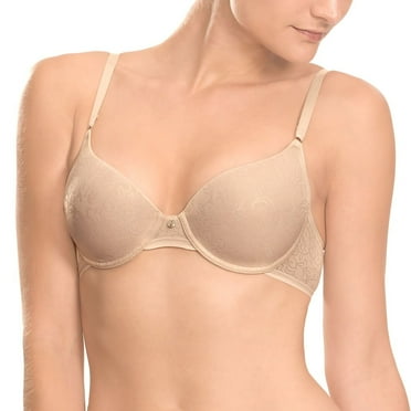 Womens Bra 34B Sheer Jacquard Contour Full Coverage 34