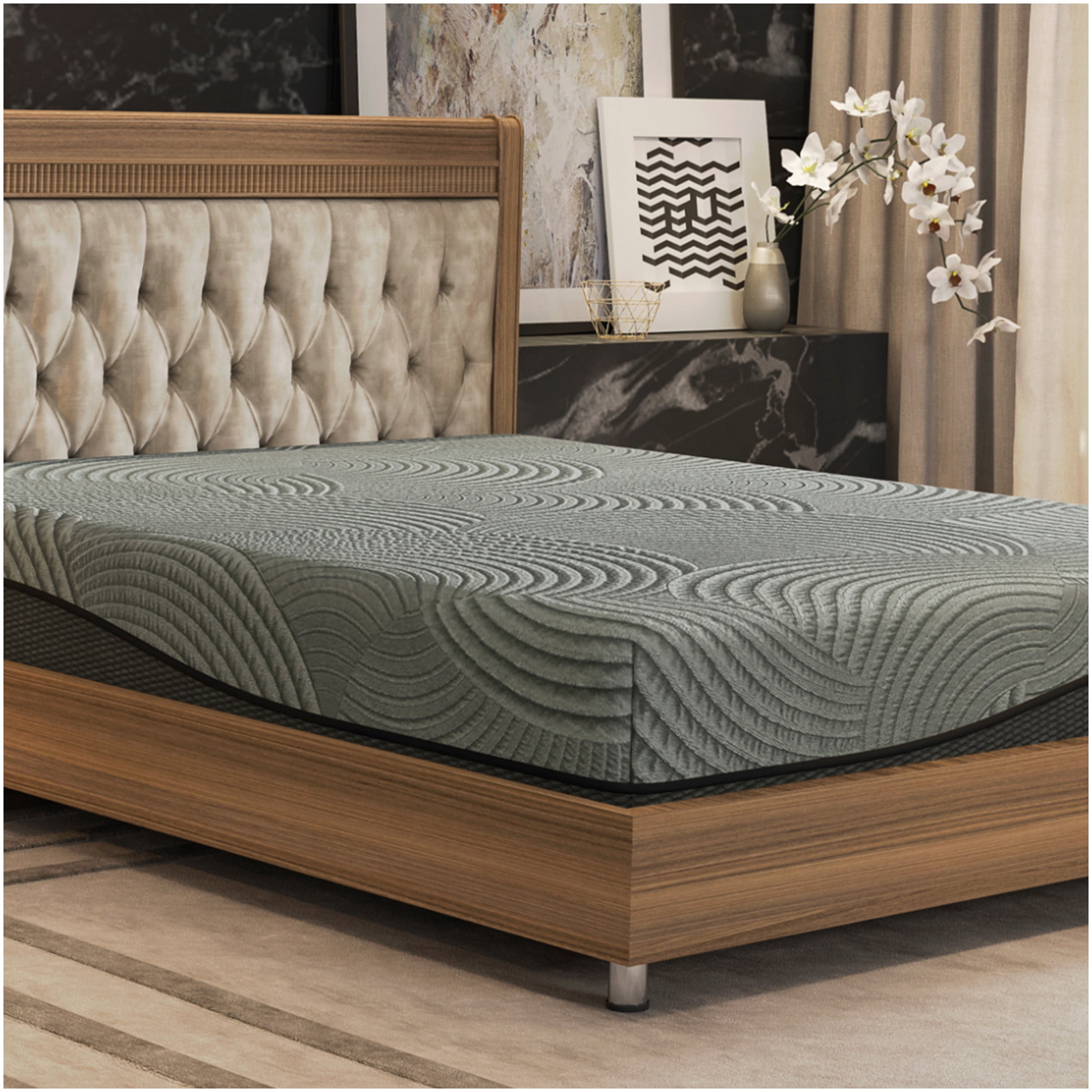 CHAMPFLAG King Size Gel Memory Foam Mattress, 10 Inch Medium Firm Bed-in-a-Box, Cooling Technology, CertiPUR-US Certified for Motion Isolation