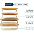 Glass Food Storage Containers with Bamboo Lids (4 Pack, 2 x 640ML & 2 x