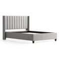 Rest Haven Odessa Tufted Upholstered Wingback Platform Bed, Queen, Gray