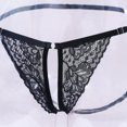 thumbnail image 6 of Elainilye Fashion Bikini Underwear for Women Sexy Thong Panties Sexy Lacy Underpants with Buttons for Controlling Length,Black, 6 of 9