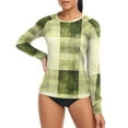 thumbnail image 4 of joogoo Womens UPF 50+ Rash Guard Retro Checkered Grid Long Sleeve UV Protection Sun Shirts Tops L, 4 of 7