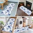 thumbnail image 5 of 2'x6' Rug Runners for Hallways Kitchen, Blue Floral Spring Non Slip Entryway Beside Floor Carpet Runner, Retro Summer Botanical Watercolor Washable Laundry Room Bedroom Throw Rugs Mat for Family Pet, 5 of 8