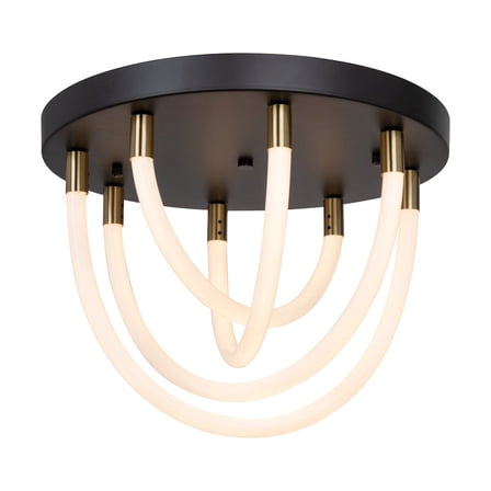 Artcraft Lighting Cascata Collection 1Light Flush Mount Black and Brushed Brass