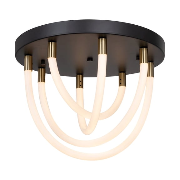 Artcraft Lighting Cascata Collection 1Light Flush Mount Black and Brushed Brass