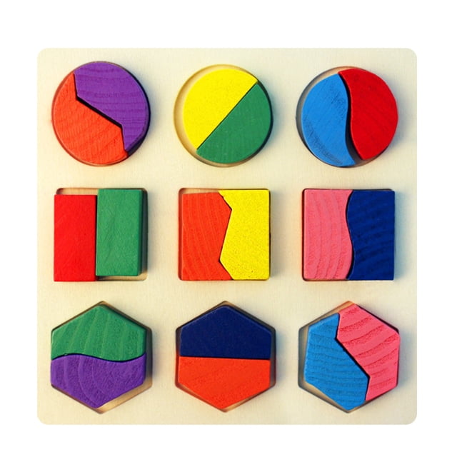 PVCS Wooden Educational Puzzle Toy Matching Board For Children Geometry Design Gift for Kids