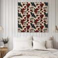 thumbnail image 4 of White Skull Halloween Wall Art Painting on Canvas, Red Roses Birds Vintage Skeleton Canvas Art Home Prints Wall Art Framed Modern Artwork for Living Room Bedroom Wall Decor 16x16in, 4 of 9