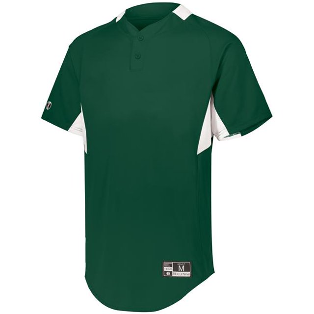 Chandail de Baseball à Deux Boutons Jeunes Game7, Forest & White - Small