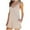 Beige-12, variant on REALiKUN Women Summer Casual Ribbed Knit Spaghetti Strap Deep V Neck Sleeveless Pocketed Short jumpsuit Cami Romper