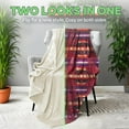 thumbnail image 5 of Sacred Thread Fleece Blanket South Western, Reversible Mexican, Vibrant Aztec Blankets and Throws for Aztec Decor for Home (Burgundy Flannel/Sherpa (King (87" x 95")), 5 of 10