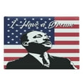 thumbnail image 1 of Americana Cutting Board, Black and White Martin Luther King Portrait United States Flag and Famous Words, Decorative Tempered Glass Cutting and Serving Board, Large Size, Multicolor, by Ambesonne, 1 of 1