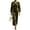 Army Green, variant on Womens Velvet Midi Dress Long Sleeve Cowl Neck Split Hem Lantern Sleeve Draped Bodycon Dress for Evening Occasion Coffee L