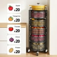 thumbnail image 4 of Canasta para frutas SNTD, carrito giratorio de almacenamiento de 5 niveles, negro, 4 of 8