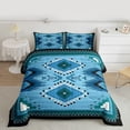 thumbnail image 3 of Homewish Tribal Aztec Adult Bedding Comforter Set, Blue Triangle Abstract Twin Comforter Sets, Western Hippie Bohemian Reversible Bedding Set, Ultra Soft Bedroom Decor, 2 Pieces, 3 of 9