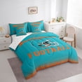 thumbnail image 3 of jejeloiu Football Game Gaming 7-Piece Bedding Comforter Set,Cyan Rugby Helmet King Bedding Sets For Ball Lover Reversible, 3 of 8