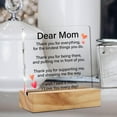 thumbnail image 5 of Mother Gift Mom Appreciation Gifts From Daughter Son, Dear Mom I Love You Every Day Desk Decor Acrylic Desk Plaque Sign With Wood Stand Home Office Desk Sign Keepsake Present, 5 of 5