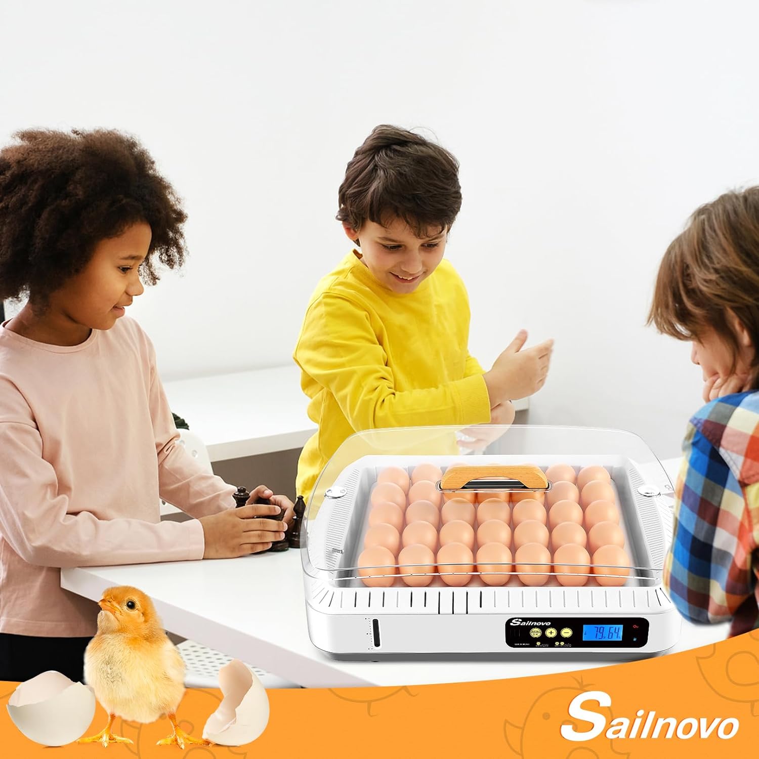 Adnoom Egg Incubator, 12 Eggs Incubator with Automatic Egg Turner and Temperature and Humidity Control,LED Display Egg Incubator for Hatching Chicken,Duck,and Goose Eggs with Kettle, Sprinkler