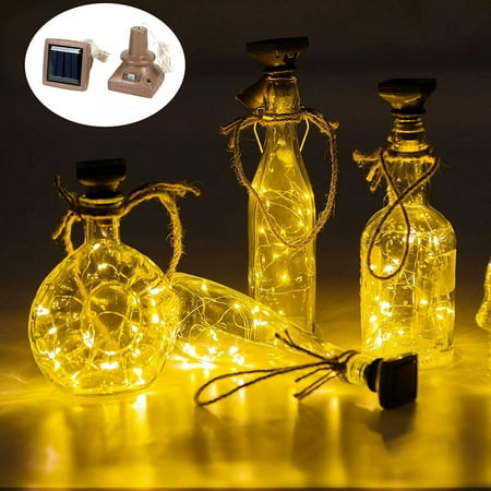 

STEADY 1Pcs Cork Shaped LED Night Light Light Wine Bottle Lamp For Party Decor ( Yellow )